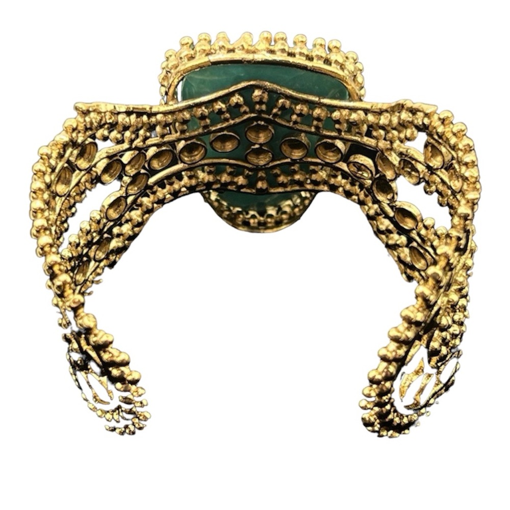 Kendra Scott Abena Turquoise Gold Cuff Bracelet Used on Runway Fashion Show 🥰 - Picture 9 of 15
